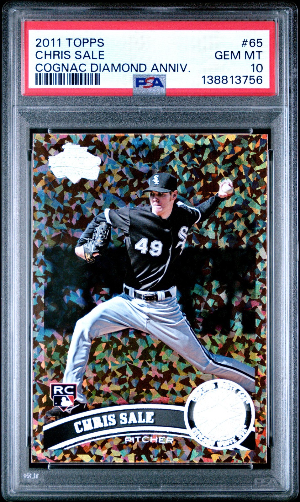 2011 Topps #65 Chris Sale Cognac Diamond Anniversary Rookie Card PSA 10
