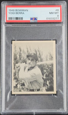 YOGI BERRA 1948 BOWMAN GUM BASEBALL #6 YANKEES LARRY BERRA PSA 8