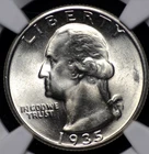 1935 WASHINGTON QUARTER NGC MS 65 LOVELY GEM FROM A GREAT GROUP OF "ROLLMATES",