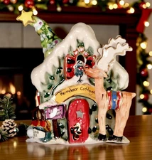 Blue Sky Rudolph’s Place REINDEER COTTAGE Christmas House NWT Auth Retailer