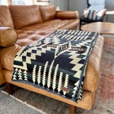 Alpaca Wool Throw Size Blanket, Reversible Boho Camping Blanket