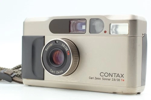 Read All Works [ Near MINT ] Contax T2 Titan Silver 35mm Film Camera From JAPAN