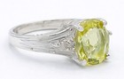 GENUINE 2.48 Cts PERIDOT & DIAMOND RING SOLID .925 Sterling Silver - Made in USA — photo 3