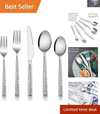 Modern 40-Piece Stainless Steel Flatware Set for 8 - Dishwasher Safe Elegance