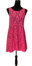 Free People Sheer Floral Lace Mini Dress Womens Size S Rose Pink Fairy Coquette