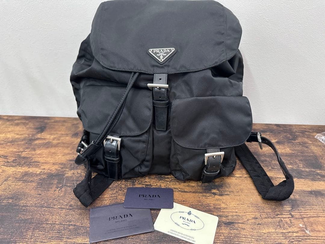 Prada Nylon Backpack Black Lightweight School Wor… - image 9