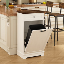 13 Gallon Tilt Out Trash Cabinet Freestanding Trash Bin Cabinet Wood Cabinet