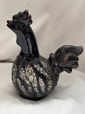 Vintage Murano Style Art Glass Rooster Figurine Sculpture 7 1/2 in Heavy