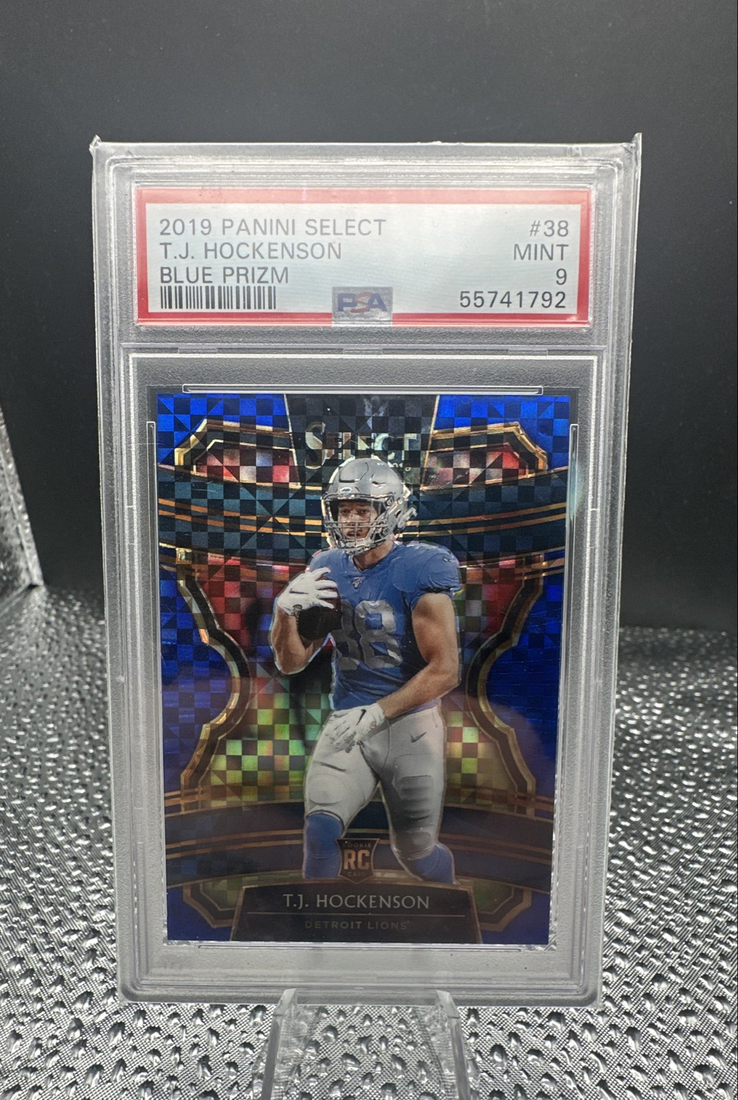 2019 Panini Select - Concourse T.J. Hockenson #38 Blue Prizm /175 (RC)