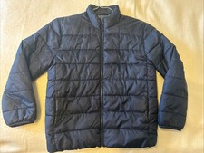 Blue Puffy Jacket Children  s Size 16 With Pockets Hip Length Womens size small