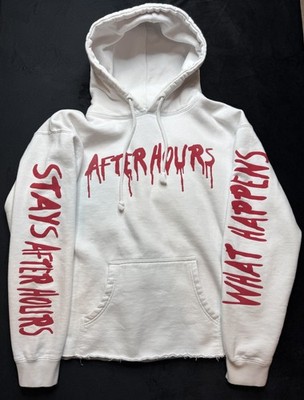 The Weeknd  Vlone Hoodie Adult Large Vlone x After Hours Blood Drip Mens Cropped