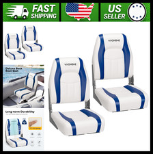 VIVOHOME Folding Low-Back Boat Seats, 2-Pack Waterproof Captain Chairs