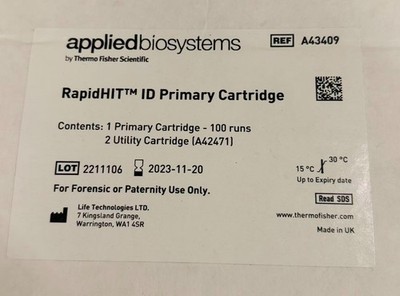 Applied Biosystems A43409 RapidHIT ID Primary Cartridge & 2 A42471 Utility Cartr
