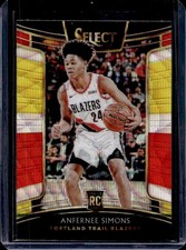 2018-19 Panini Select Anfernee Simons RC Tri Color Prizm Rookie Concourse #39