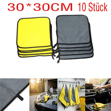 10X Poliertuch Auto Randlos Mikrofasertuch 30 x 30cm Trockentuch Microfaser