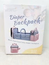 Dejunstar Diaper Backpack 0-12 Months PINK Multi-Functional Bassinet