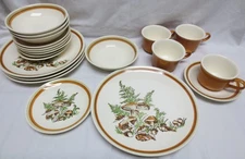 Royal China MCM Jeannette "Woodland Magic"  Mushroom 20 pc Serv 4 5 pc