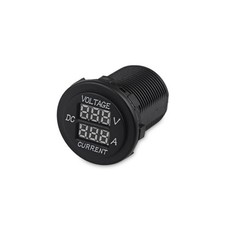 Volt & Amp Meter Round Panel Mount LED Display