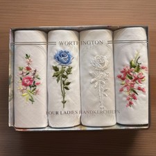 Ladies Hankies Lot Of 4 Pink Blue Florals Vintage Cottagecore Grannycore