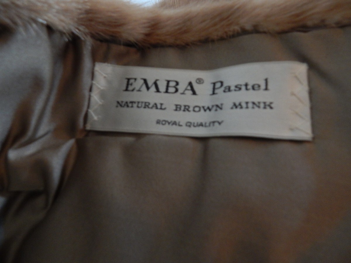 超お買い得❗️【EMBA】❣️デミパフMINKブラウンお造りやデザインが素敵なコート EMBA PASTEL Natural Brown Mink 