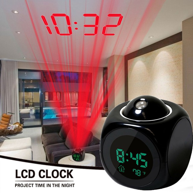 Gpct Digital Led Projected Alarm Clock Black For Sale Online Ebay