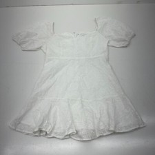Shein White U-Neck Tiered Sundress Women's Size Large