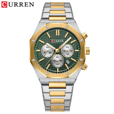 CURREN Men Watch Stainless Steel Wristwatch Luminous Pointer Male Quartz Watches