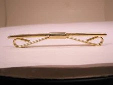 2-3/8" Gold Tone Straight Bar Concave Front Vintage Collar Bar L91