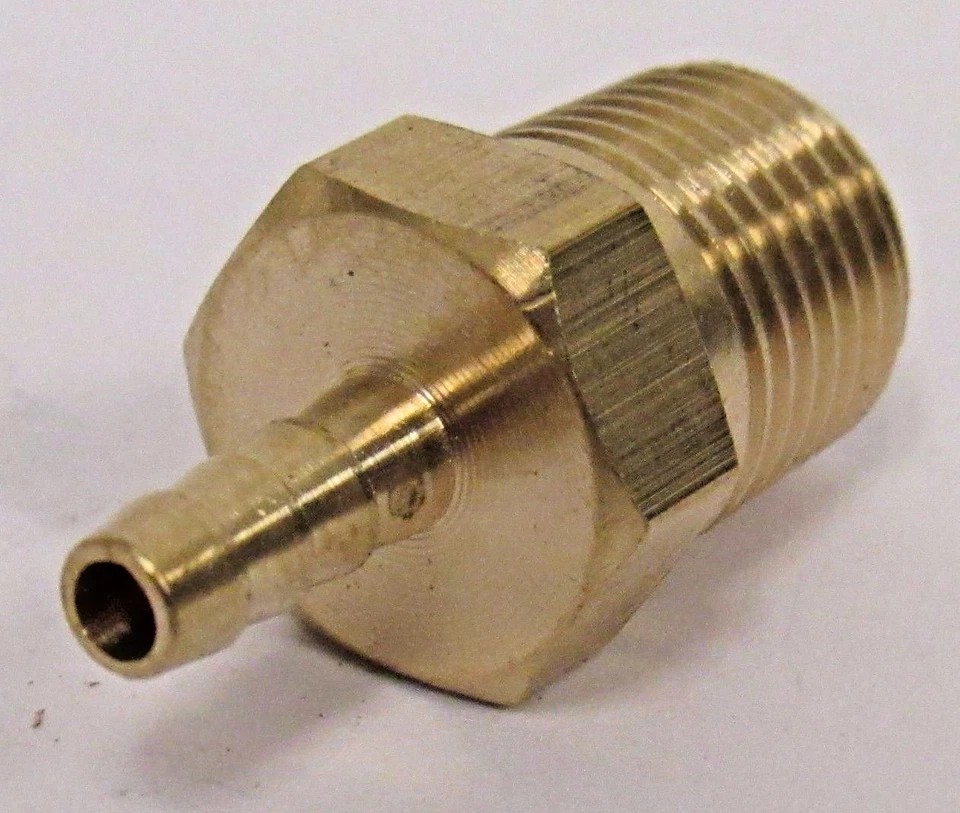NEW BRASS 1/8 IN. MNPT X HOSE BARB STRAIGHT FITTING FOR 1/8 IN. ID HOSE NIB - Image 4 of 4
