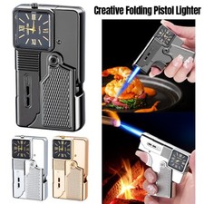Tragbares Butan Fackel Feuerzeug Uhr - Nachfüllbares Gewehr Feuerzeug mit blauer Flamme