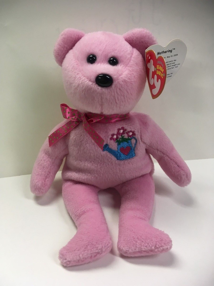 Ty Beanie Baby Mothering Pink Teddy Bear 8