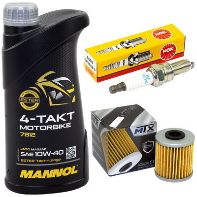 Öl 1L Inspektion Set für Kawasaki KX 250 F 4T KX250 2011-2016 Ölfilter Zündkerze