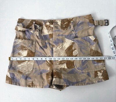 Isabel Marant ILIANY CAMOUFLAGE COTTON-BLEND SHORTS IN BEIGE