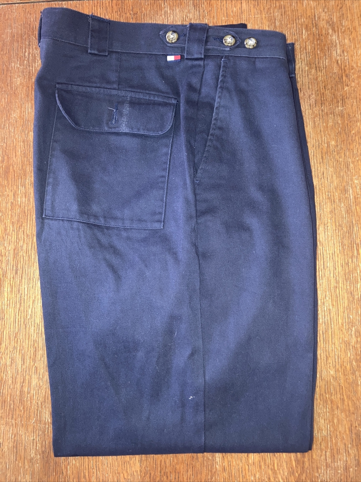Tommy Hilfiger Chino Pants Size 34x30 Navy Flat Front Stretch 