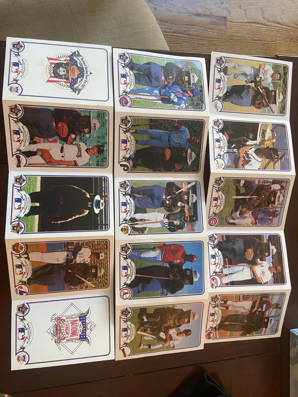 1987 Smokey Bear’s Fire Prevention National League Team 15 4x6 Card Set