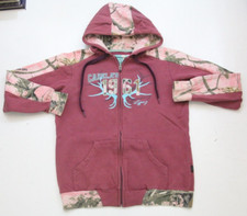 Medium Cabela's Pink Hooded Sweatshirt Top Women's Solid Cotton Polyester WS407