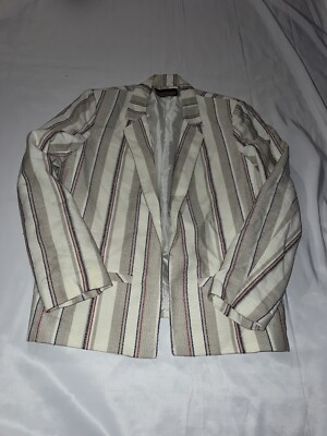 Smith & Jones Size L Open Front Blazer Lined Length 26  Poly L8