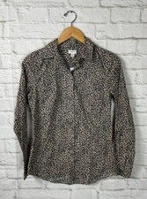 NEW J Crew Factory Womens Leopard Print Long Sleeve Button Down Shirt Size XS