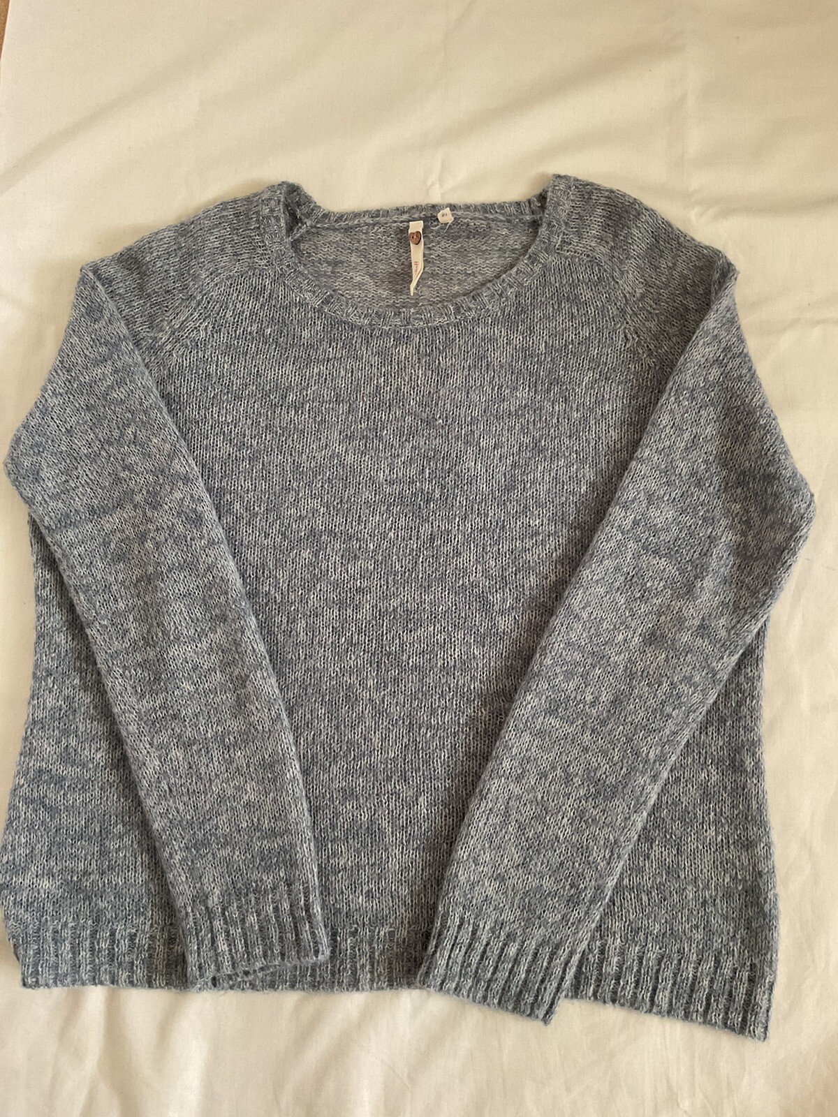 WHITE STUFF BLUE MARL SOFT LIGHTWEIGHT JUMPER SIZE 18 FRONT POCKETS VGC