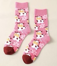 Novelty Cute Cow Socks 1 Pair, Unisex, One Size, Nice stretchy 