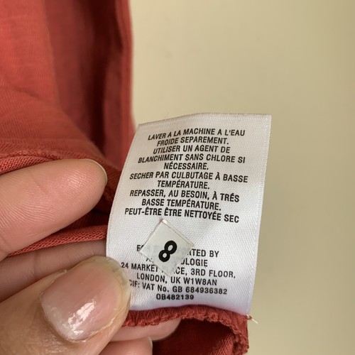 Anthropologie Little Yellow Button Tee Size Medium Peach Cotton Long Sleeve Top - Picture 8 of 11