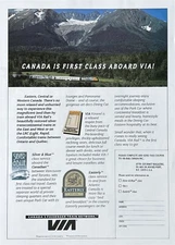 1995 VIA Train Network CANADA Is First Class Aboard VIA! Original PRINT AD