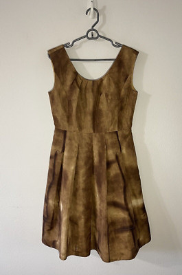 Divine Brentwood Prada Unique Sleeveless Dress Lined Logo Print Nice!