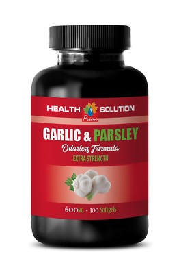 lower cholesterol - GARLIC & PARSLEY 600mg - healthy heart 1 Bottle