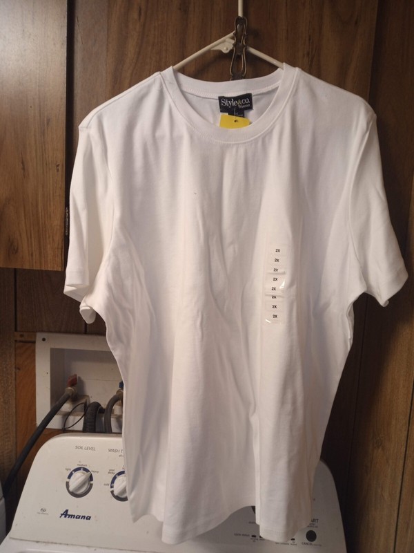 Style&Co Women White Short Sleeve T-Shirt 2X