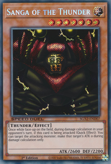 SGX2-END07 Sanga of the Thunder :: Secret Rare 1st Edition Mint YuGiOh Card SGX2-END07 Sanga of the Thunder :: Secret Rare 1st Edition Mint YuGiOh Card