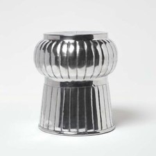 Sgabello metallico finitura argento decorativo shabby chic tavolino da caffè