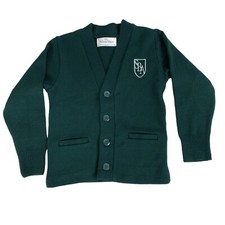 Silverdale Baptist Academy SBA Green Cardigan Sweater Uniform Flynn O  Hara YXS