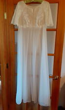 VINTAGE ETHEREAL VANITY FAIR DOUBLE CHIFFON AND LACE PEIGNOIR ROBE SIZE M