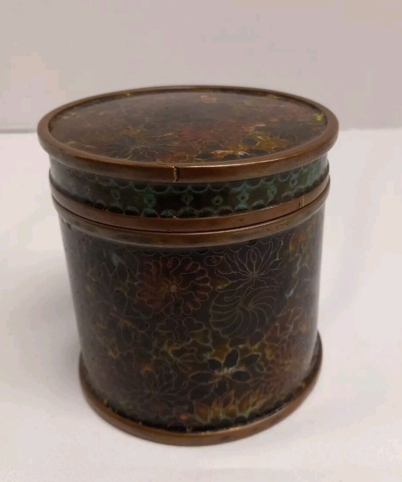 19th C. Chinese Cloisonne Enamel Tea Canister eBay